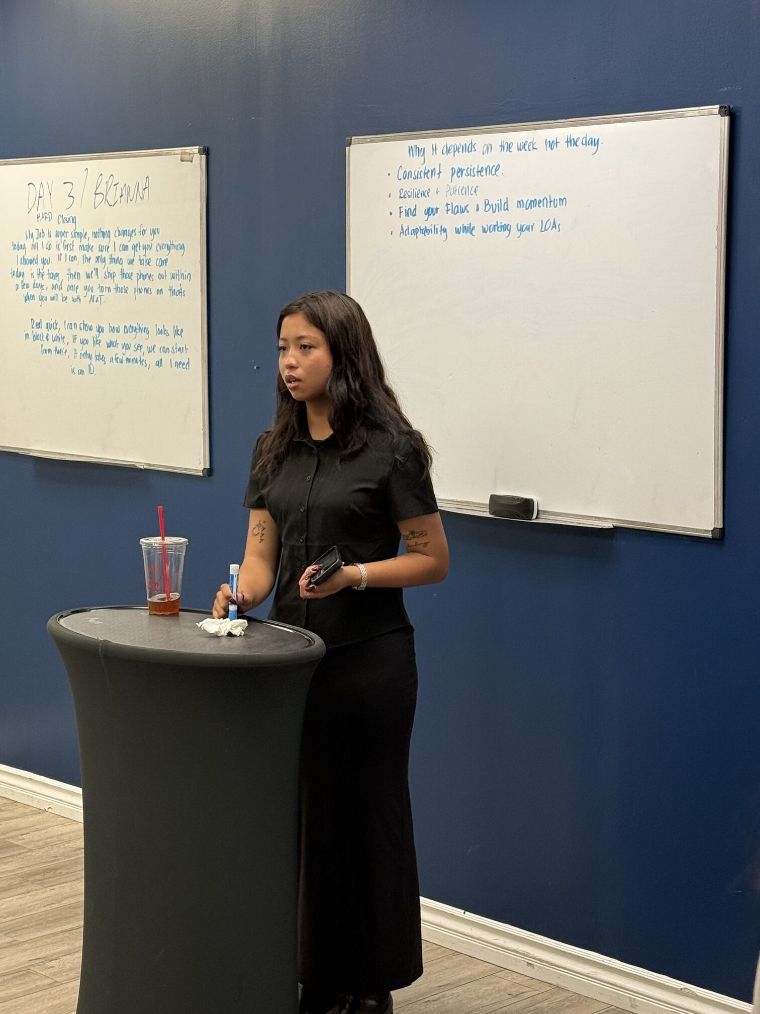 Employee posing during a Dixon Legacy Management team-building activity.